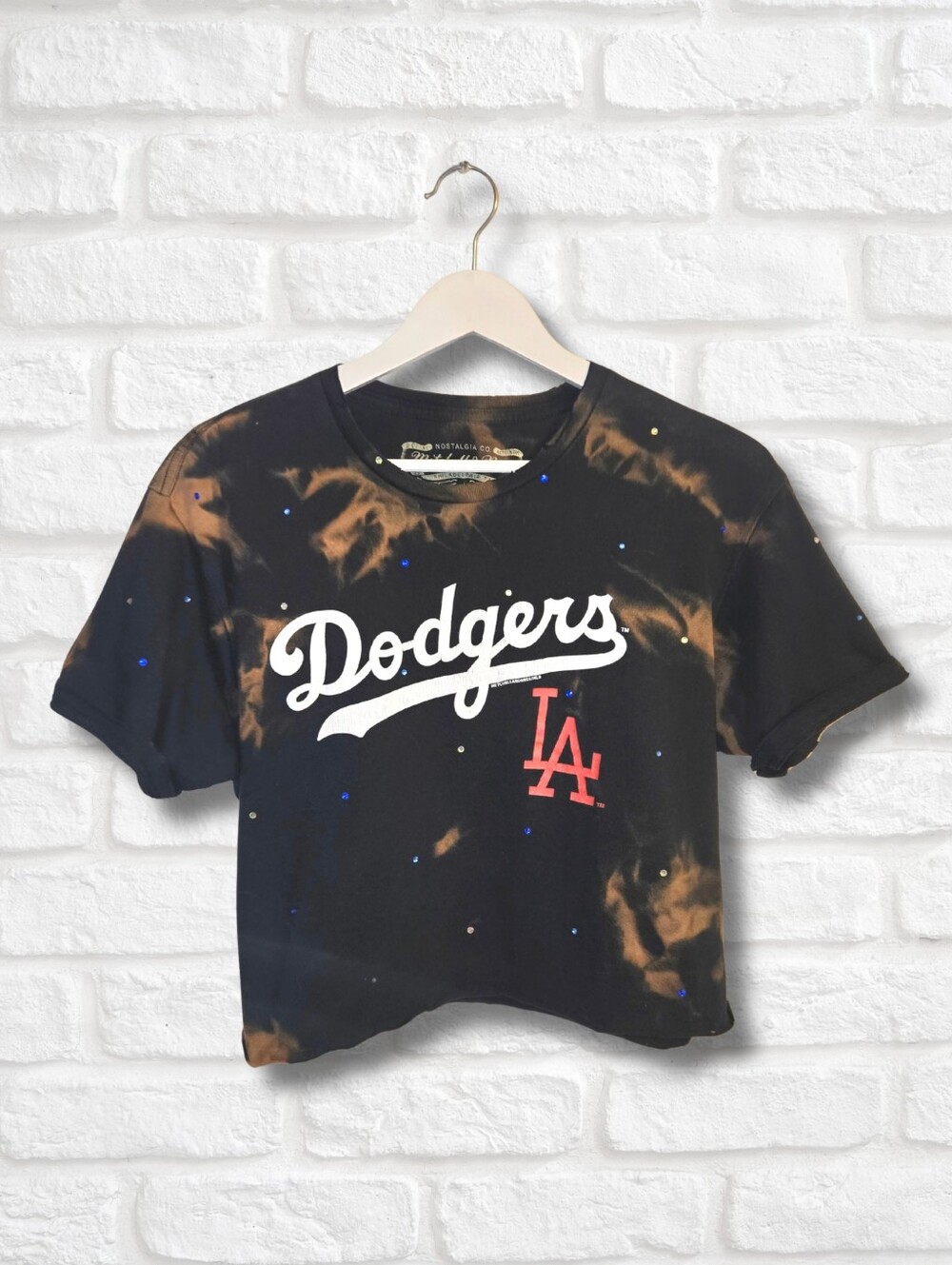 Los Angeles Dodgers Crop Top W/Rhinestones
